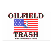 Oil Field Trash,US Flag,Drilling Rig,Oil,Gas,Gift Rectangular Sticker