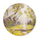 Oil Painting Morning Dew Refrigerator Magnets