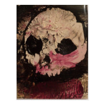 OIL PAINTING OF A SKULL   postcard by jack larson