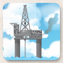 Oil Platform Beverage Coaster