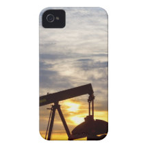 Oil Pumper At Sunrise Vertical Image iPhone 4 Cases