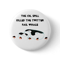 Oil spill twitter whale pinback button