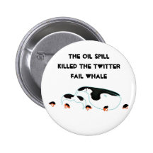 Oil spill twitter whale pinback button