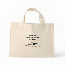 Oil Spill whale Canvas Bags