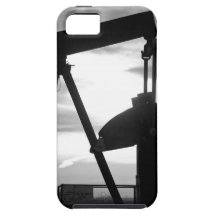 Oil Well Pump Jack Black and White iPhone 5 Cases