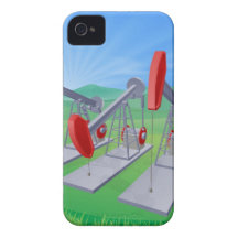 Oil well pumpjacks iPhone 4 Case-Mate case