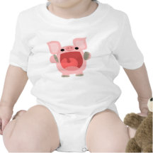 "OINK!!!" Cute Cartoon Pig Baby Apparel Shirts