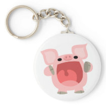 "OINK!!!" Cute Cartoon Pig keychain