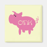 Oink Pink Pig Tshirts and Gifts Refrigerator Magnets