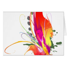 Oiseau abstrait des éclaboussures de peinture de p carte