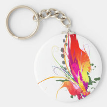 Oiseau abstrait des éclaboussures de peinture de p porte-clés