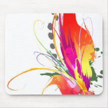 Oiseau abstrait des éclaboussures de peinture de p tapis de souris