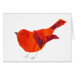 Oiseau animal mignon de rouge de faune d'art moder cartes de vœux