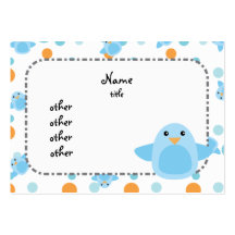 Oiseau bleu de bonheur cartes de visite personnelles