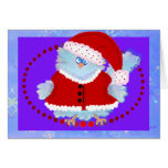 Oiseau bleu de carte de Noël de bonheur
