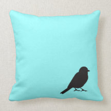 Oiseau bleu tiffany chic d'hirondelle de silhouett coussin
