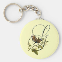 Oiseau chanteur G initial Porte-clef