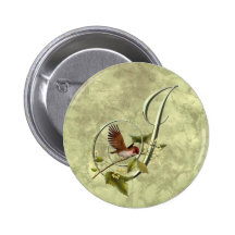 Oiseau chanteur J initial Pin's