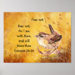 Oiseau d'aquarelle d'encouragement de crainte pas posters