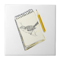 Oiseau de protection de croquis carreau