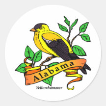Oiseau d'état de l'Alabama Adhésif Rond