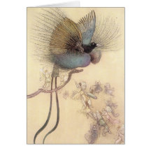Oiseau du paradis par la carte de Warwick Goble d'