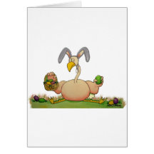 Oiseau lunatique de flamant rose comme lapin de Pâ Carte