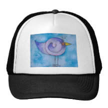 Oiseau pourpre de battage sur la toile casquettes de camionneur