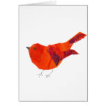 Oiseau rouge mignon cartes de vœux