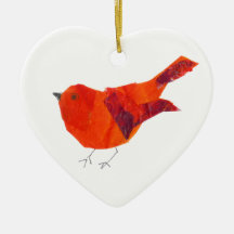 Oiseau rouge mignon décorations de noël
