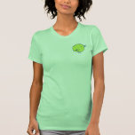 Oiseau vert avec le contour bleu t-shirts