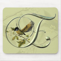 Oiseaux chanteurs E initial Tapis De Souris