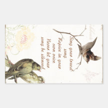 Oiseaux de motivation de chanson sticker en rectangle