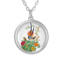 Oiseaux et fleurs pendentifs personnalisés