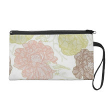 Oiseaux floraux vintages pochettes avec dragonne