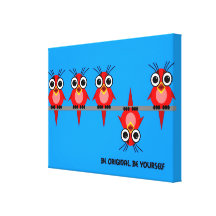 oiseaux rouges mignons toiles tendues