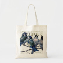 Oiseaux sur une branche sac en toile
