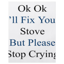 Ok Ok I'll Fix Your Stove But Please Stop Crying Custom Flyer