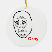 Okay Face Guy Christmas Tree Ornaments