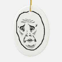Okay Guy Face Christmas Ornament