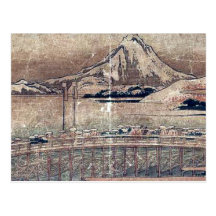 Okazaki  by Katsushika, Hokusai Ukiyoe Post Card