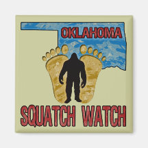 Oklahoma Squatch Watch Fridge Magnet