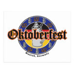 Oktoberfest Beer and Pretzels Post Card