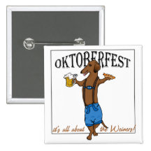 Oktoberfest Dachshund Pinback Buttons