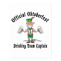 Oktoberfest Drinking Team Captain Gift Post Card