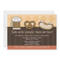 Oktoberfest Invitations Beer Mug Pretzel Hot Dog
