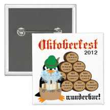 Oktoberfest Penguin Button