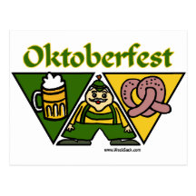 Oktoberfest Pretzel Postcard