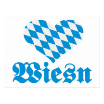 Oktoberfest Wiesn bavaria heart Post Card