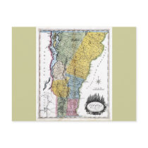 Old 1814 Vermont Map Postcards